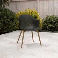 Gartenstuhl Bibo Anthrazit/Walnussfarben - Anthrazit/Walnussfarben, MODERN, Kunststoff/Metall (57/82/58cm) - Mömax