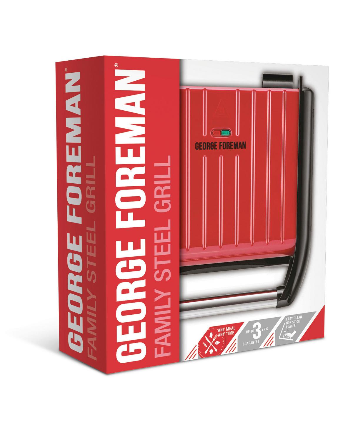 Kontaktgrill George Foreman Grill - fekete/piros, Modern, fém (35,6/14/37,8cm)