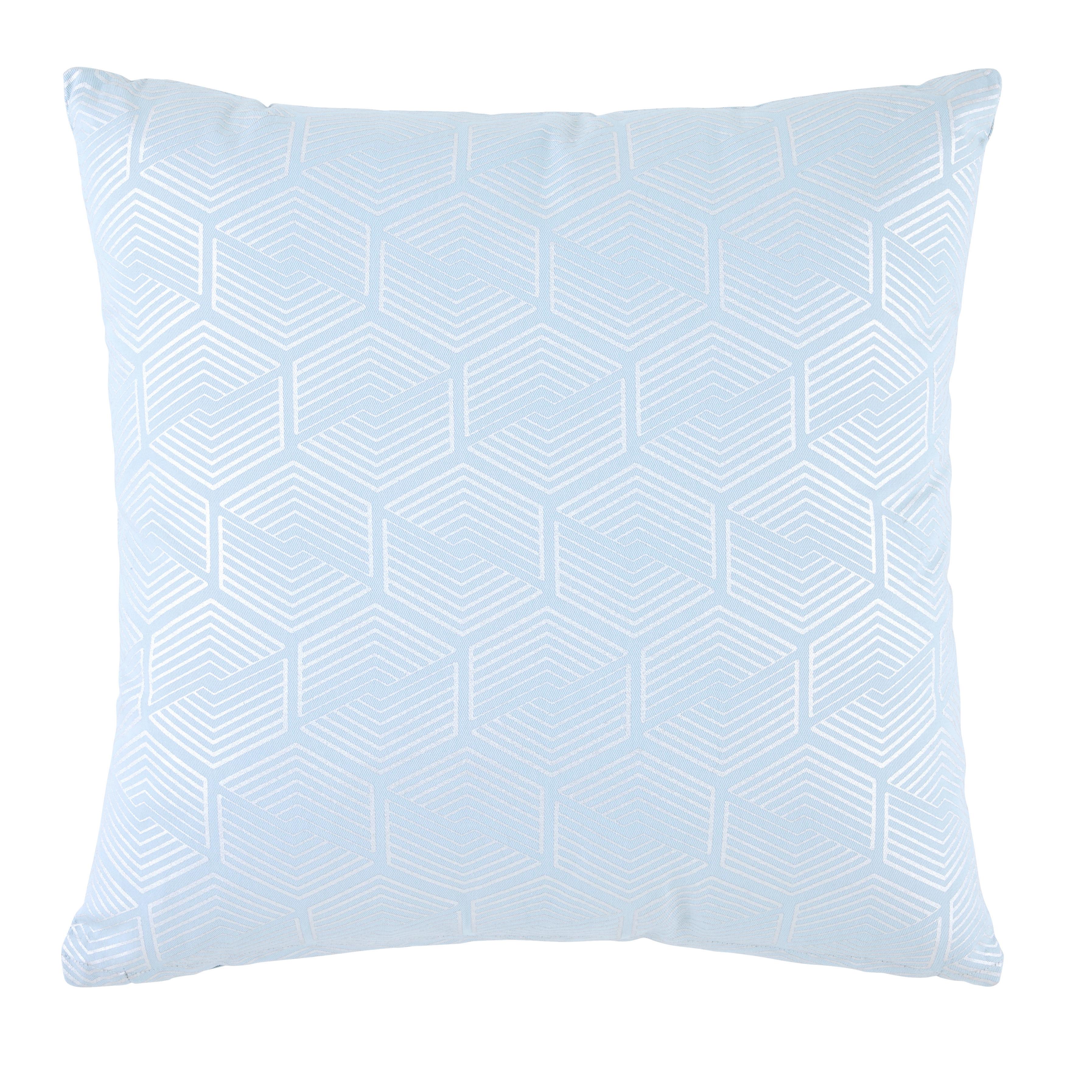 Díszpárna Shiny Grafik 45/45 - világoskék/ezüstszínű, Romantik / Landhaus, textil (45/45cm) - Mömax