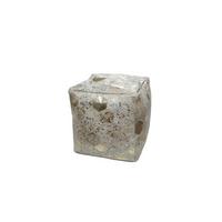 POUF DAZZLE 200 - Goldfarben/Creme, Design, Leder (45/45/45cm) - Kayoom