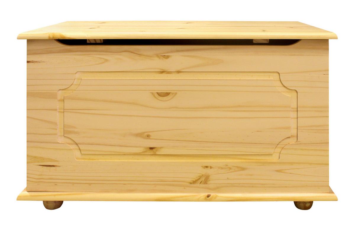 Truhe Echtholz HOLZTRUHE MIT MASSIVER KLAPPE - Naturfarben, Natur, Holz (89/53/47cm) - Livetastic