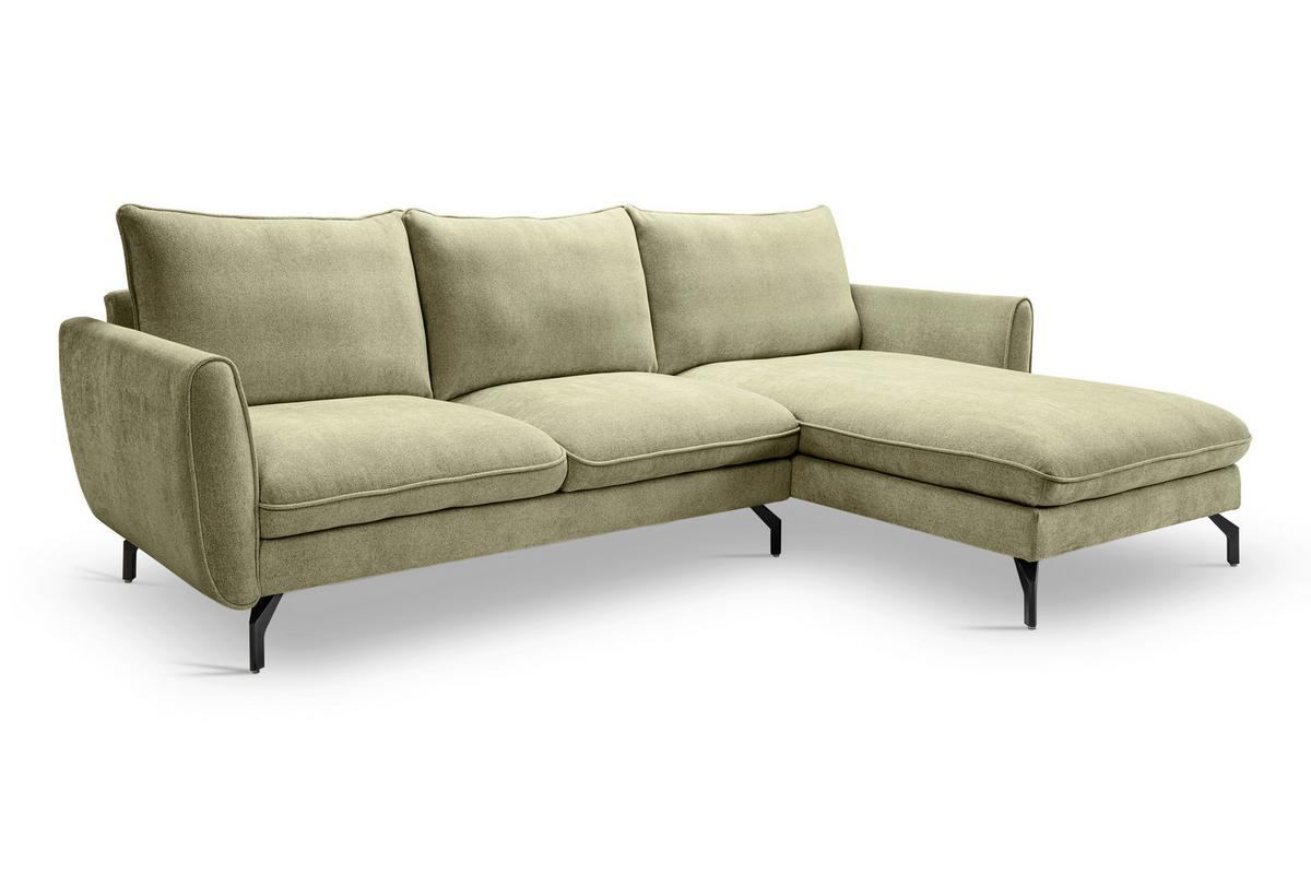 Ecksofa Toronto Grün - Schwarz/Grün, Basics, Holz/Textil (259/165cm) - MID.YOU