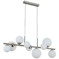 HÄNGELEUCHTE BULBI - Weiss/Nickelfarben, Modern, Glas/Kunststoff (90/30/120cm) - Mömax