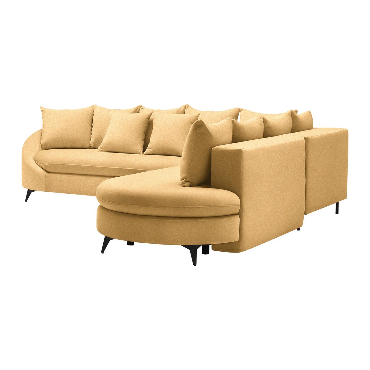 Ecksofa Axel Senfgelb - Senfgelb/Schwarz, MODERN, Textil/Metall (291/87/250cm) - Mömax