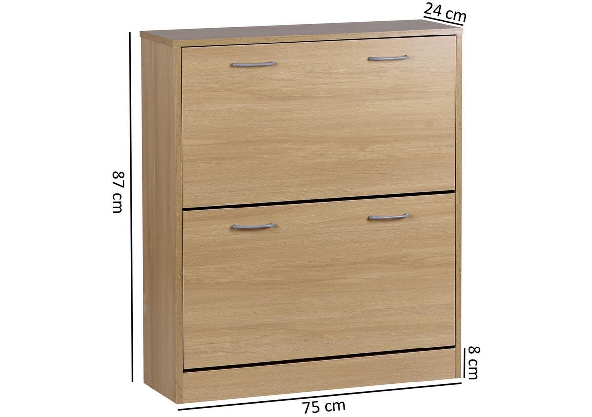 Schuhkipper Sarah ca. 75x87x24cm Buchefarben - Silberfarben/Buchefarben, KONVENTIONELL, Holzwerkstoff/Kunststoff (75/87/24cm) - MID.YOU