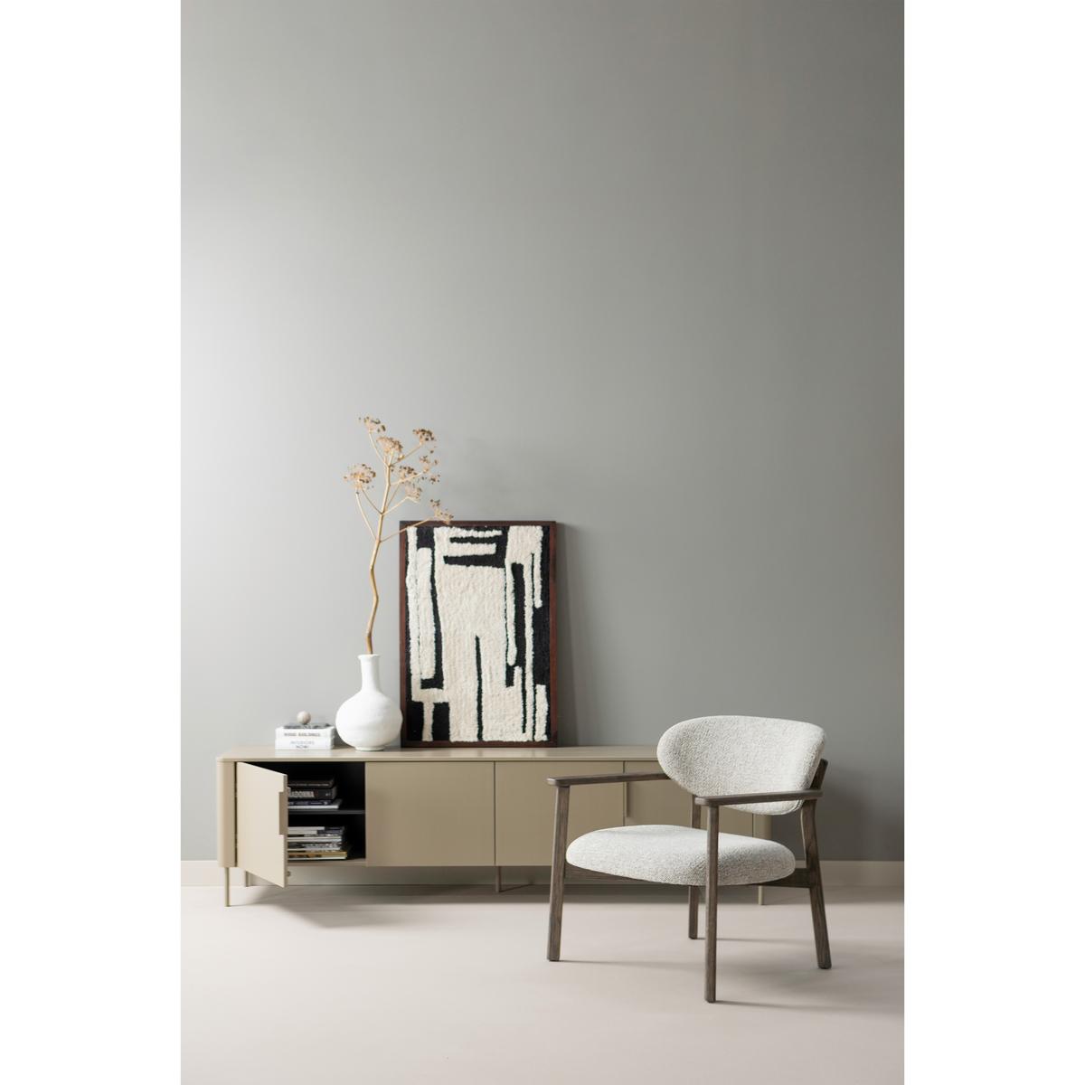 LOWBOARD Gunnar Schlammfarben B: 200cm - Schlammfarben/Schwarz, Design, Holz/Metall (200/56/44cm) - Livetastic