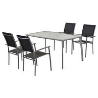 Vrtni Set Milano, 5-Delni - srebrne barve/črna, Moderno, kovina/tekstil - Gardenson