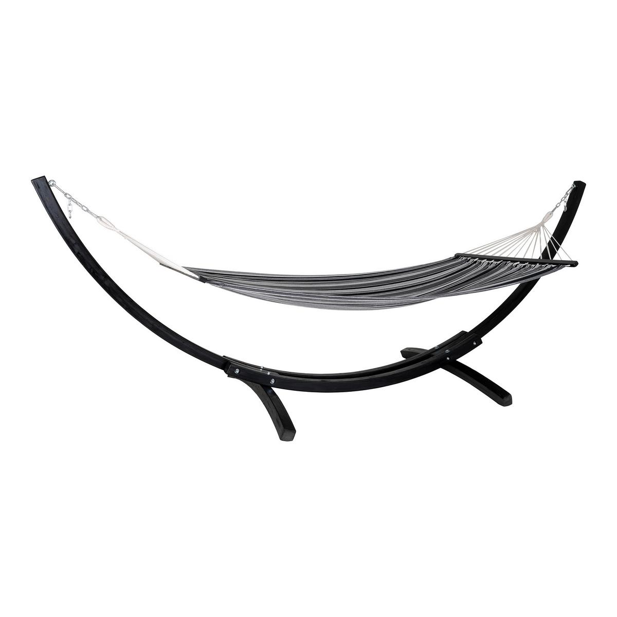 Hängematte Tripoli Schwarz - Schwarz, MODERN, Holz/Kunststoff (12/320cm) - Gardenson