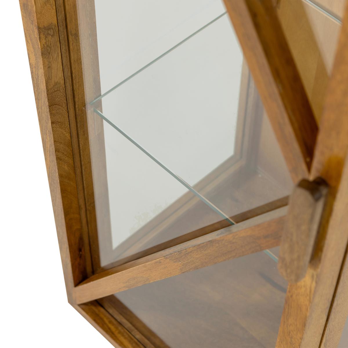 Vitrine Kella Naturfarben B: 40 cm - Naturfarben, Design, Glas/Holz (40/137/39cm) - Livetastic