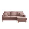 Ecksofa Valenina Cord ca. 228x150 cm Rosa - Rosa/Naturfarben, Design, Holz/Textil (228/150cm) - P & B