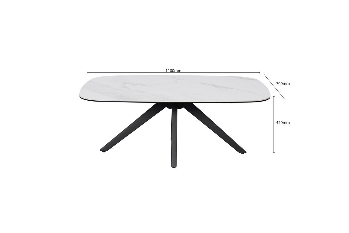 STOLIK KAWOWY PADUA -EXKLUSIV- - antracytowy/biały, Design, metal/szkło (110/70/42cm) - Novel