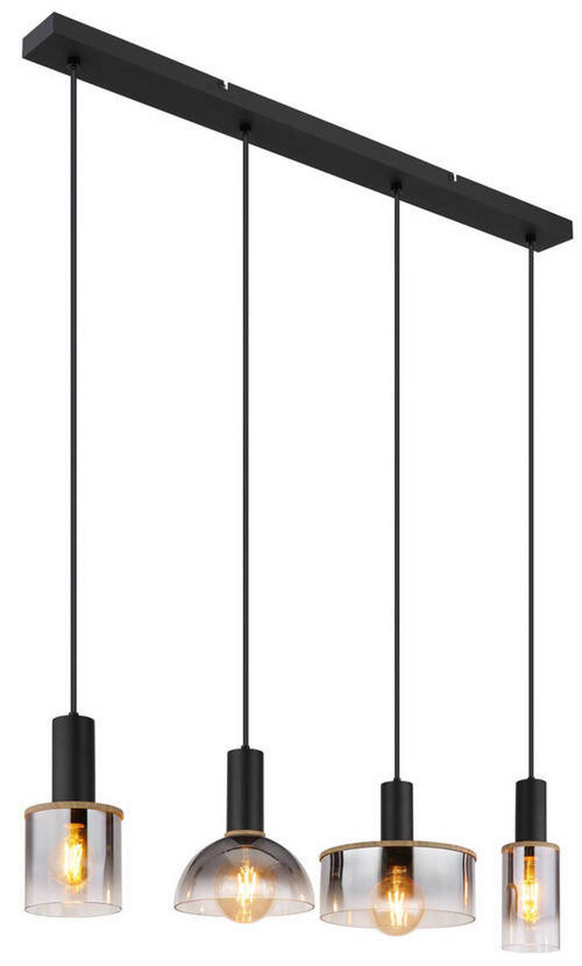 Hängeleuchte Classis Dunkelbraun max. 15 Watt - Dunkelbraun/Schwarz, Basics, Glas/Kunststoff (105/25/120cm) - Globo