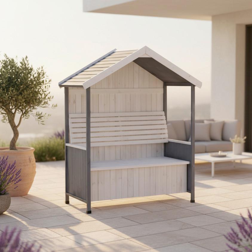 Vrtna Klop Giuliana, Siva, Bela - siva/bela, Moderno, les (135/170/75cm) - Bessagi Garden