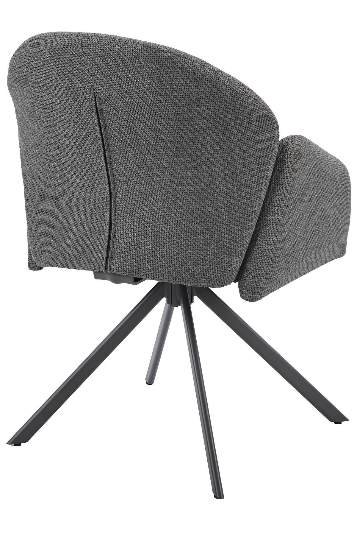 ARMLEHNSTUHL-SET HOLLY S 2ER-SET - Grau, MODERN, Textil/Metall (56,5/84/61cm) - MID.YOU