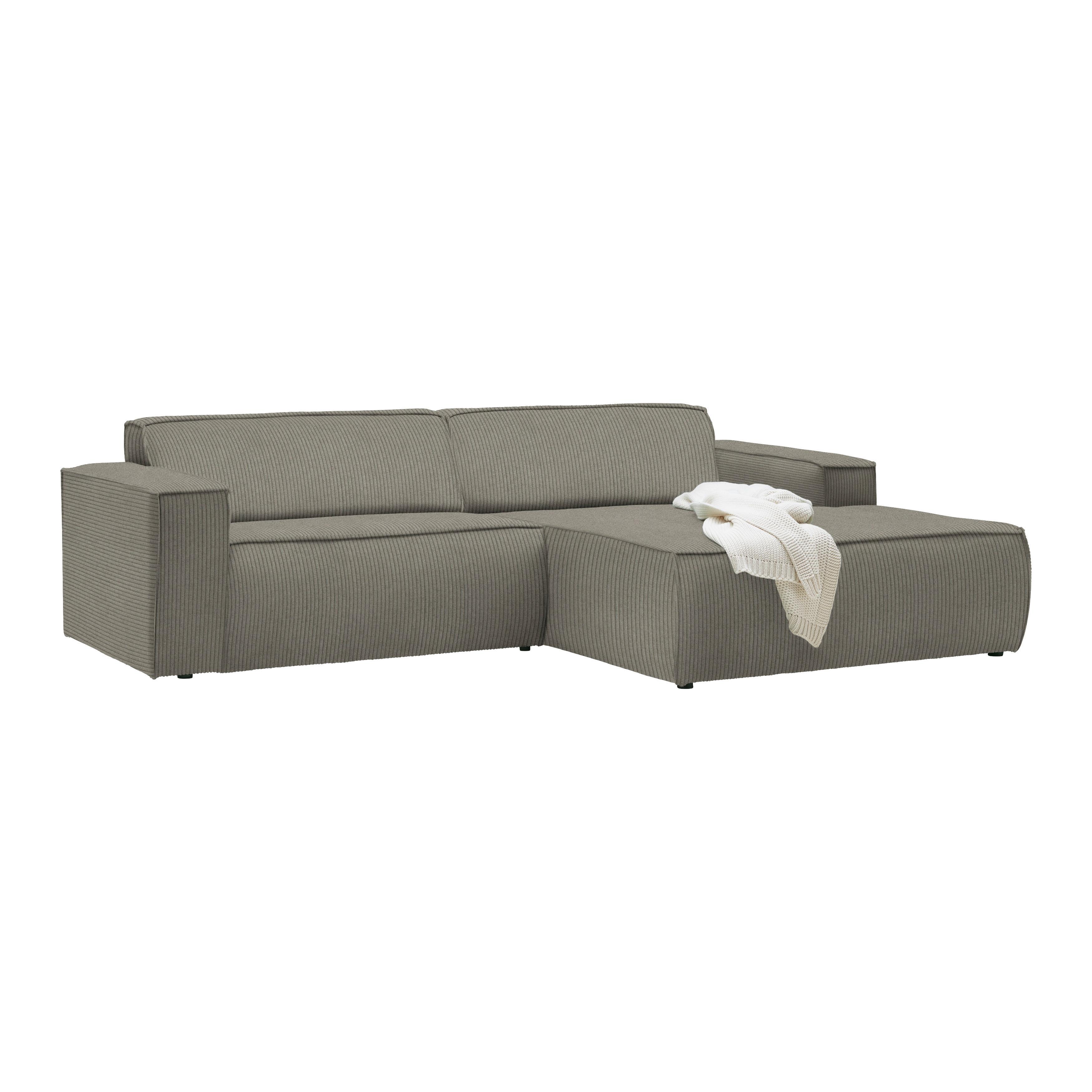 Wohnlandschaft Loft Graubraun - Graubraun/Schwarz, MODERN, Kunststoff/Textil (265/75/172cm) - Mömax