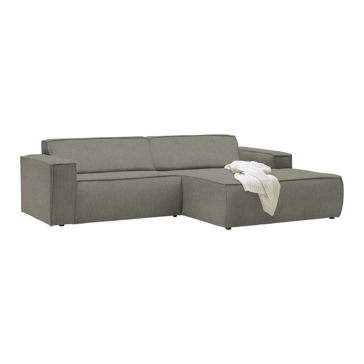 Wohnlandschaft Loft Graubraun - Graubraun/Schwarz, MODERN, Kunststoff/Textil (265/75/172cm) - Mömax