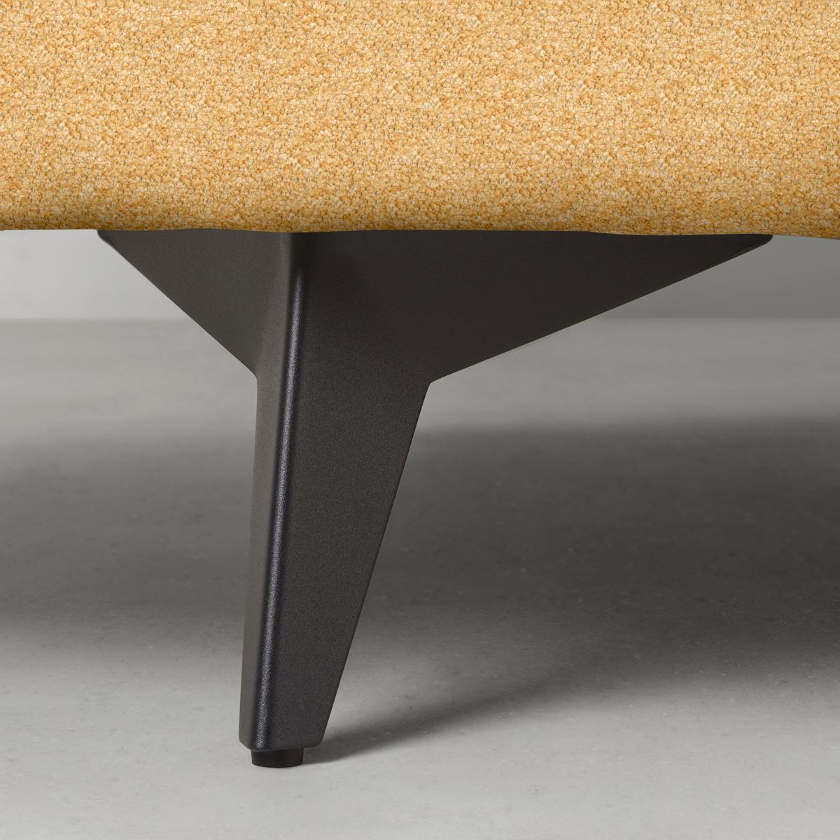 Ecksofa Axel Senfgelb - Senfgelb/Schwarz, MODERN, Textil/Metall (250/87/291cm) - Mömax
