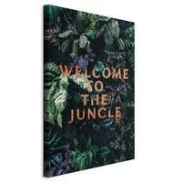 Slika Na Platnu Welcome To The Jungle - zlate barve/gozdno zelena, Basics, tekstil/les (80/120/1.2cm) - artgeist