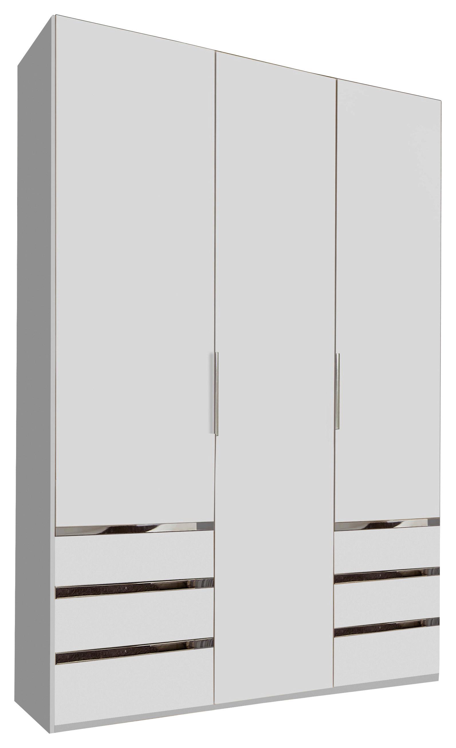 Drehtürenschrank Level 36A ca. 150x216x58 cm Alpinweiß - Chromfarben/Weiß, MODERN, Holzwerkstoff/Kunststoff (150/216/58cm) - MID.YOU