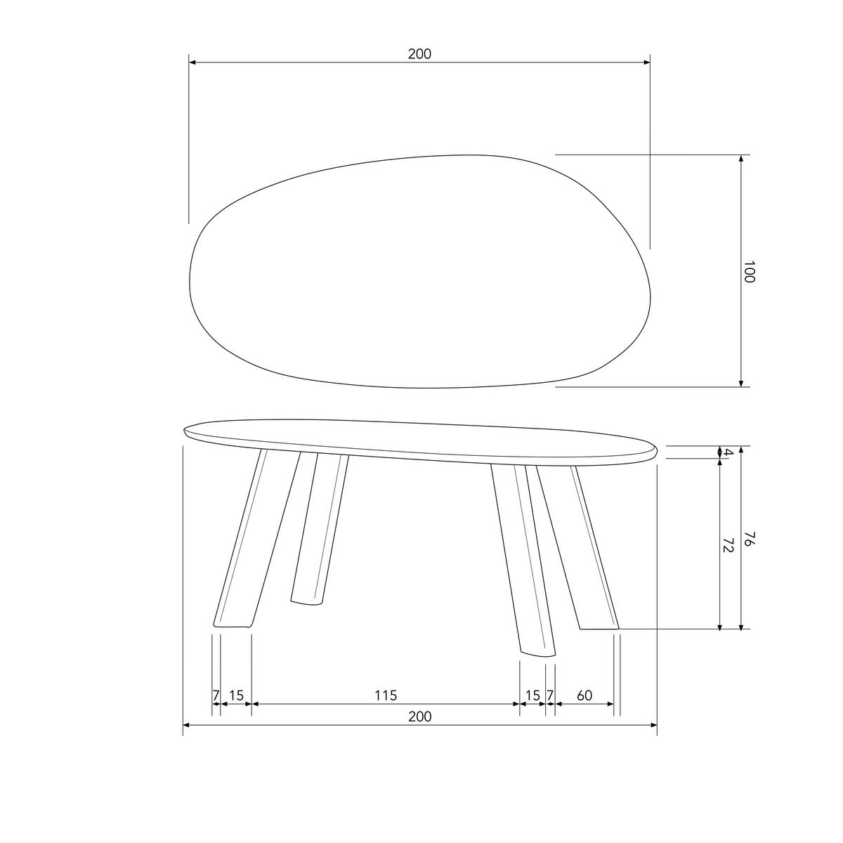 Esstisch Roundly Holz - Walnussfarben, MODERN, Holz (200/100/76cm) - Livetastic