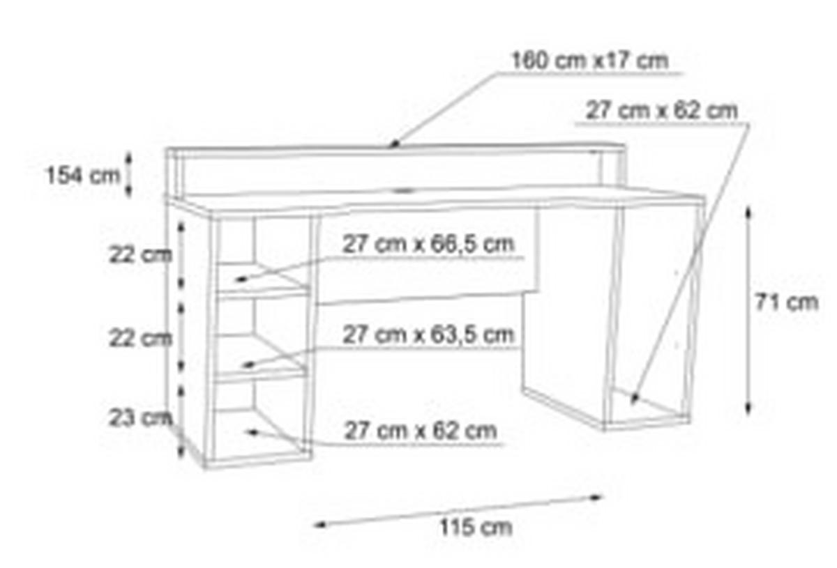 Gaming Miza Tezaur, Črna - črna, Moderno, kovina/umetna masa (160/72/91cm) - MID.YOU