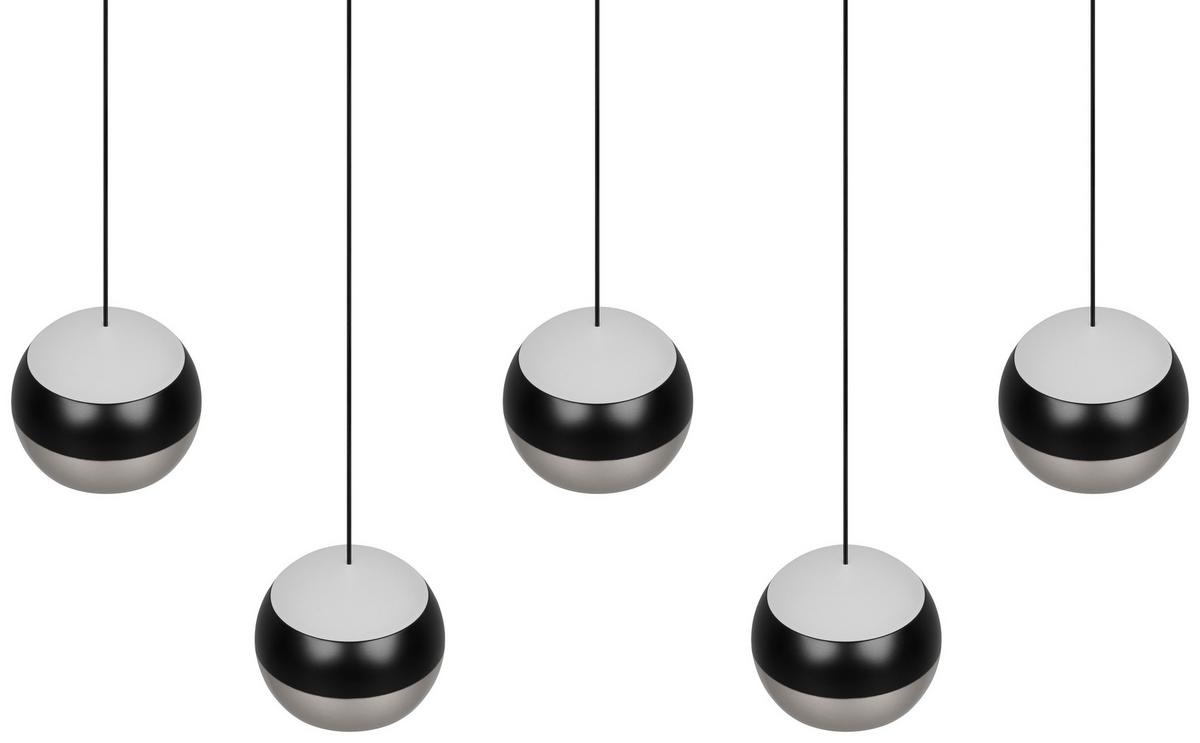 LED-Hängeleuchte Orbit Schwarz/Nickelfarben max. 8 W - Schwarz/Nickelfarben, Design, Metall (100/10,5/200cm) - Trio Leuchten