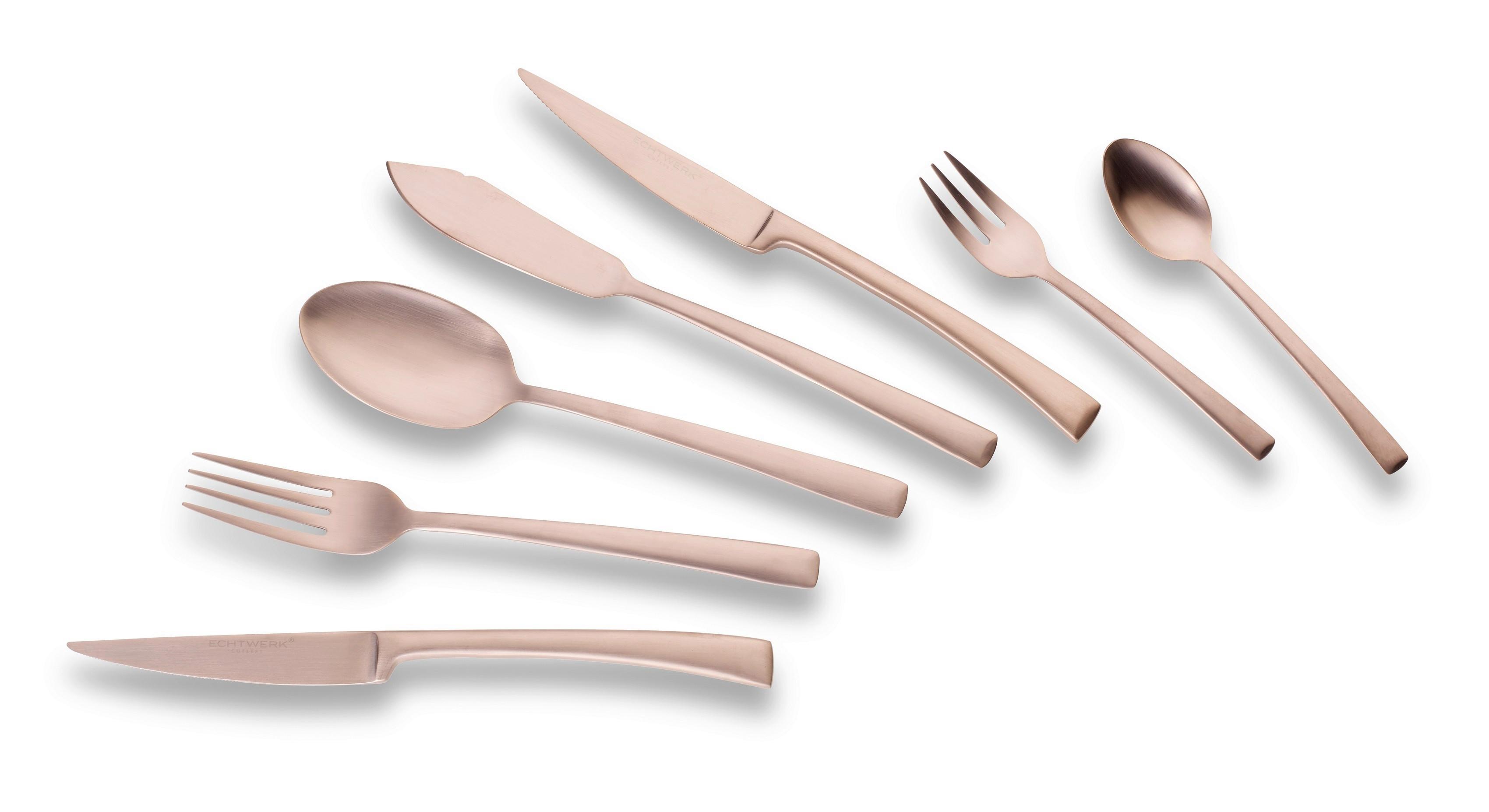 Besteckset Avelino Bronzefarben 42-teilig - Bronzefarben, Trend, Metall (22cm) - Echtwerk