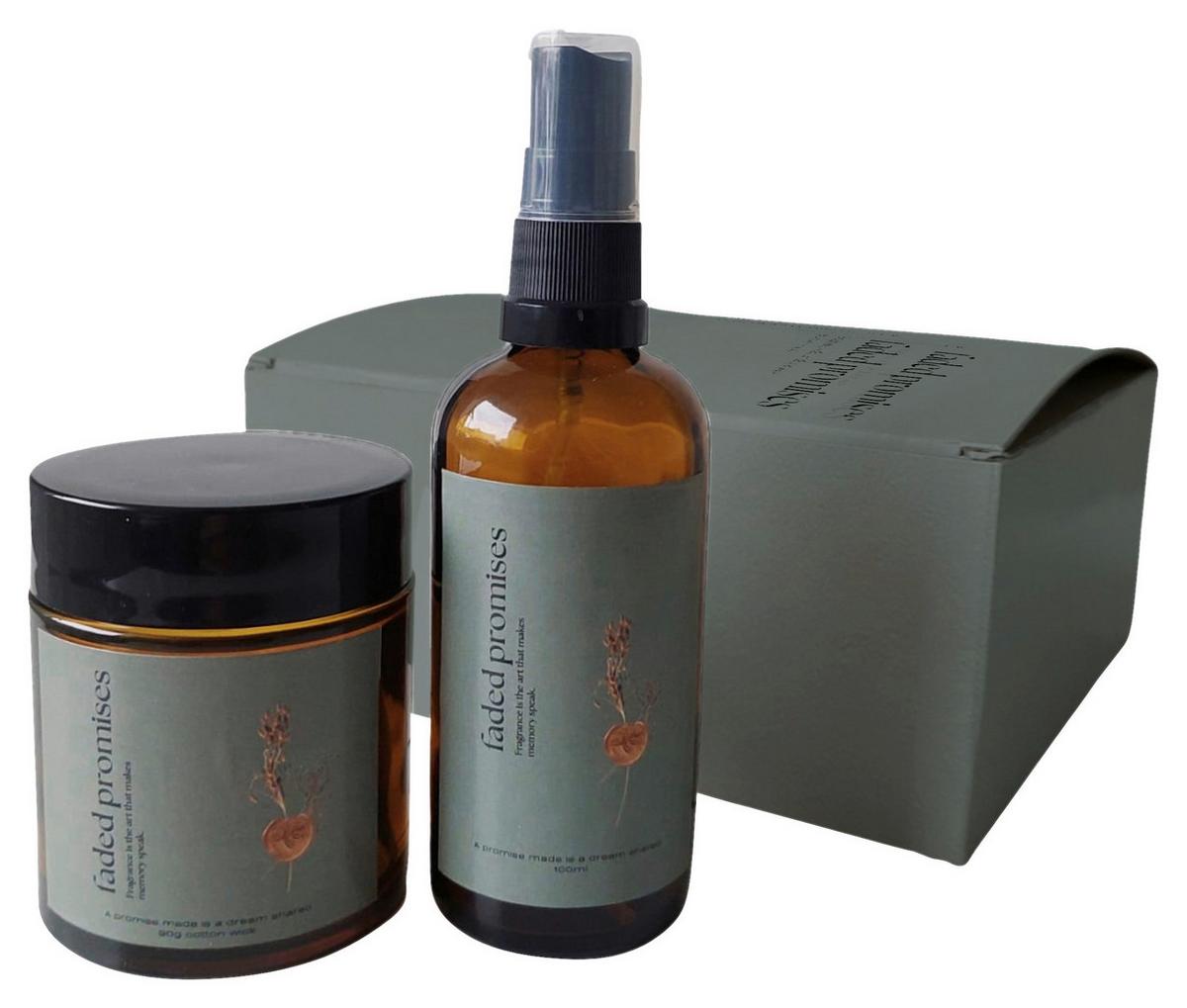 Duftset Wellness inkl. Raumspray - Bernsteinfarben/Grün, KONVENTIONELL, Glas/Kunststoff (6,2/6,3cm) - Mömax