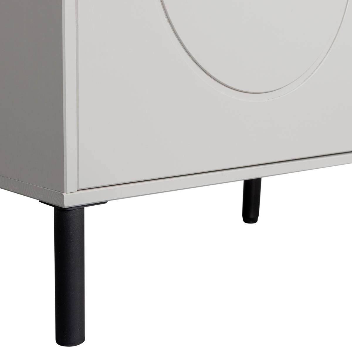 Drehtürenschrank Xina Grau - Schwarz/Grau, Basics, Holz/Metall (110/202/58cm) - MID.YOU