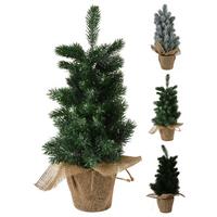 Dekor Műfenyő X-Mas Tree - sötétzöld/fehér, műanyag (45cm)