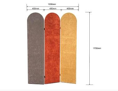 SKÄRMVÄGG DIDI -EXKLUSIV- - brun/grå, Klassisk, trä/textil (120/170/2cm) - Mömax