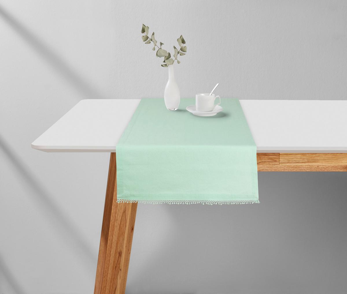 Asztali Futó Josefine - mentazöld, Romantik / Landhaus, textil (45/150cm) - Modern Living