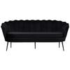 Sofa Calais ca. 180 cm Schwarz Samt - Schwarz, Design, Textil/Metall (180/78.5/78cm) - Livetastic