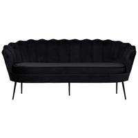 Sofa Calais ca. 180 cm Schwarz Samt - Schwarz, Design, Textil/Metall (180/78.5/78cm) - Livetastic