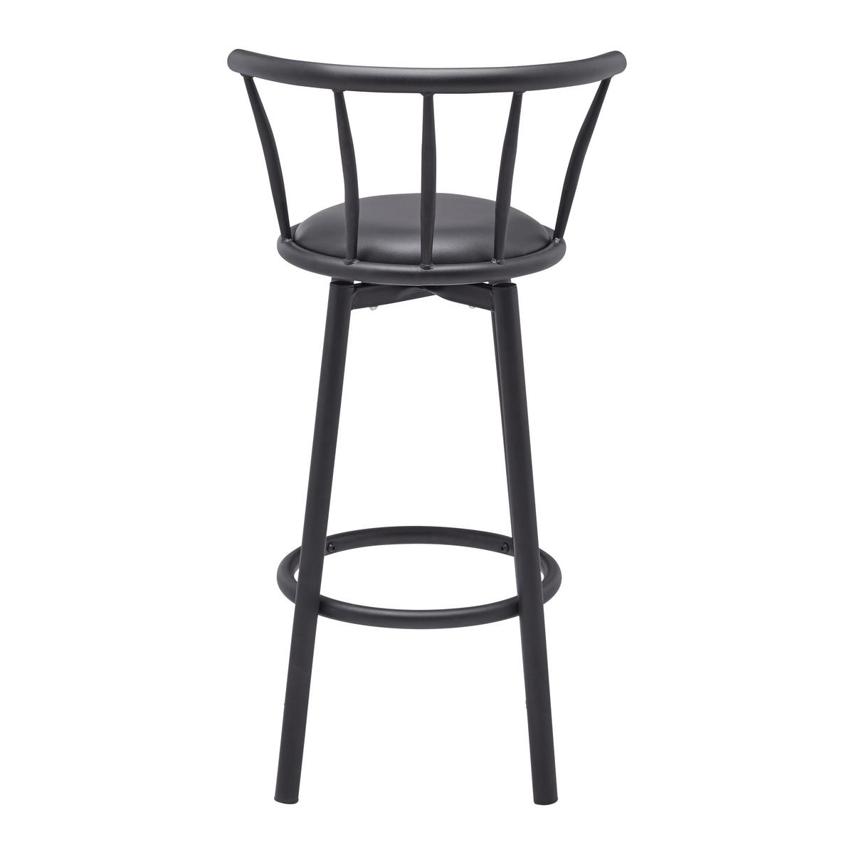 Barhocker-Set Fabio Schwarz Lederlook Gepolstert - Schwarz, MODERN, Holz/Textil (43/96/52cm) - Bessagi Home