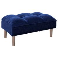 Hocker Scarlett Blau Samt - Blau, KONVENTIONELL, Holz/Textil (88/43,5/57cm) - Playboy