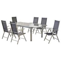 Vrtna Garnitura Amalfi, 7-Delno, Modra - modra/srebrne barve, Moderno, kovina/tekstil - Gardenson