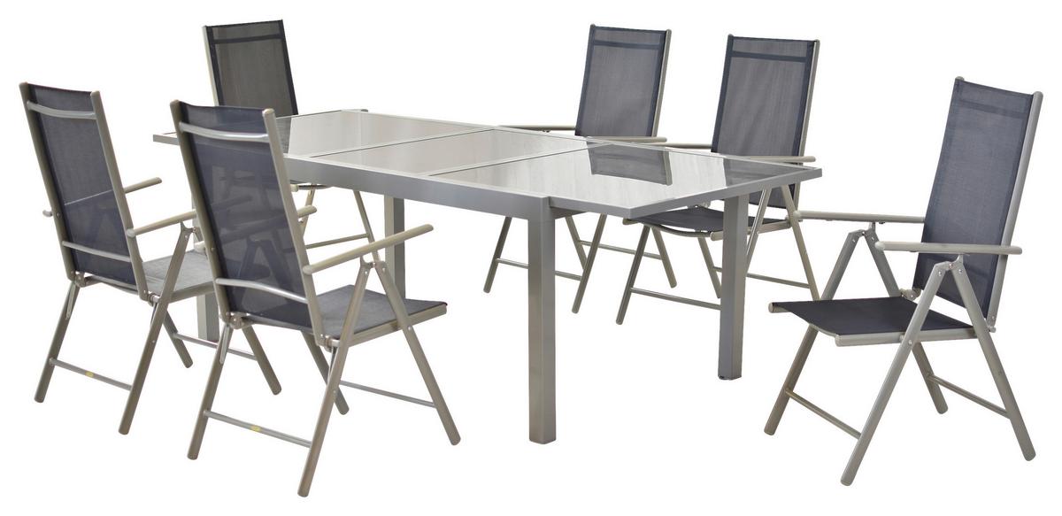 Vrtna Garnitura Amalfi, 7-Delno, Modra - modra/srebrne barve, Moderno, kovina/tekstil - Gardenson