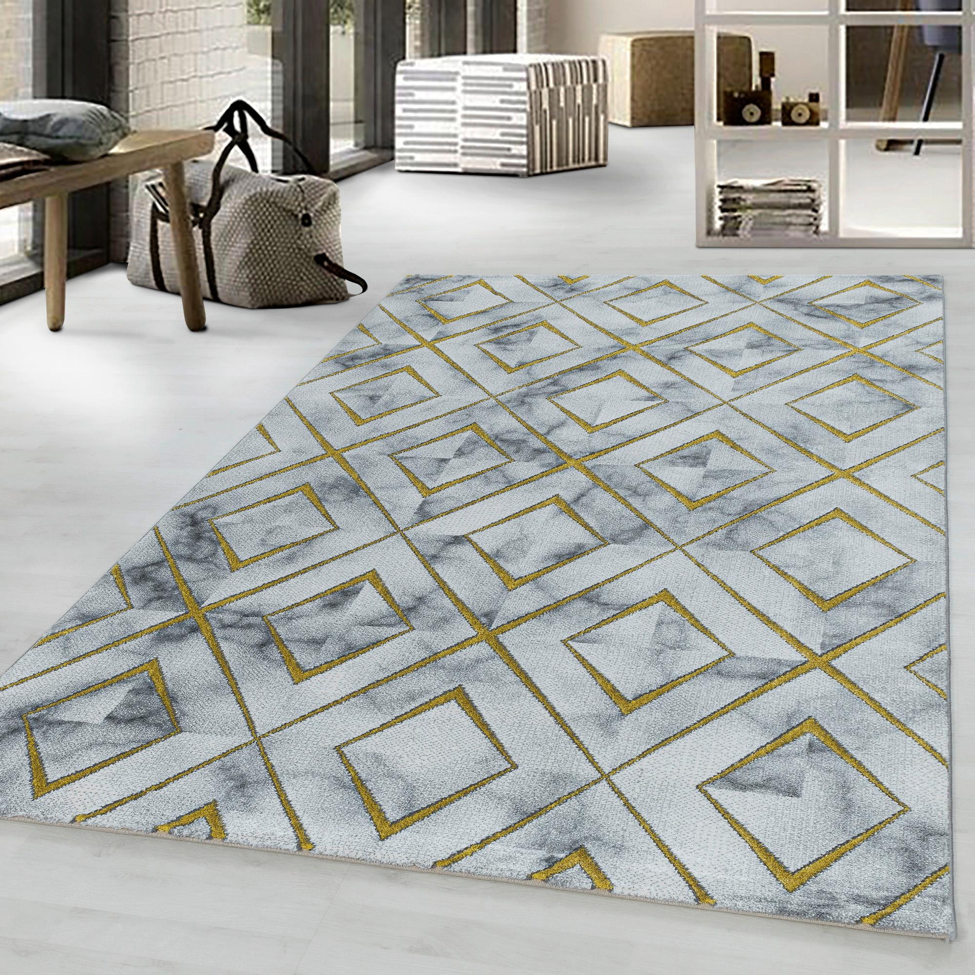 Webteppich Naxos Goldfarben ca. 140x200cm - Goldfarben, Design, Textil (140/200cm)