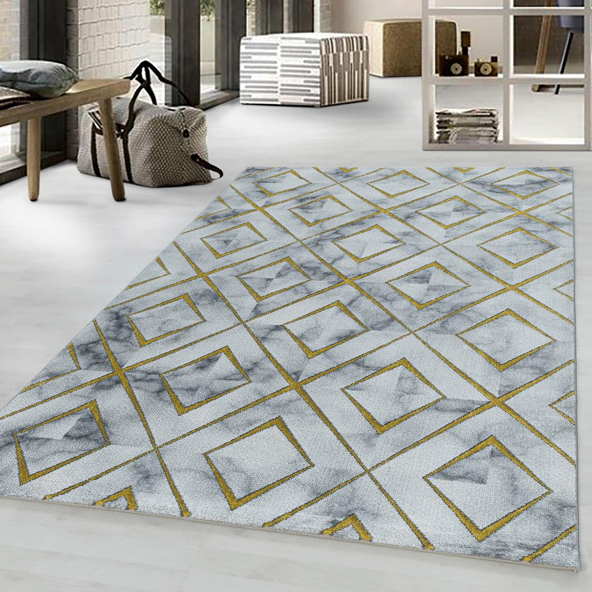 Webteppich Naxos Goldfarben ca. 140x200cm - Goldfarben, Design, Textil (140/200cm)