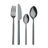 Besteckset Shine aus Edelstahl, 24-teilig - Grau, LIFESTYLE, Metall - Mömax