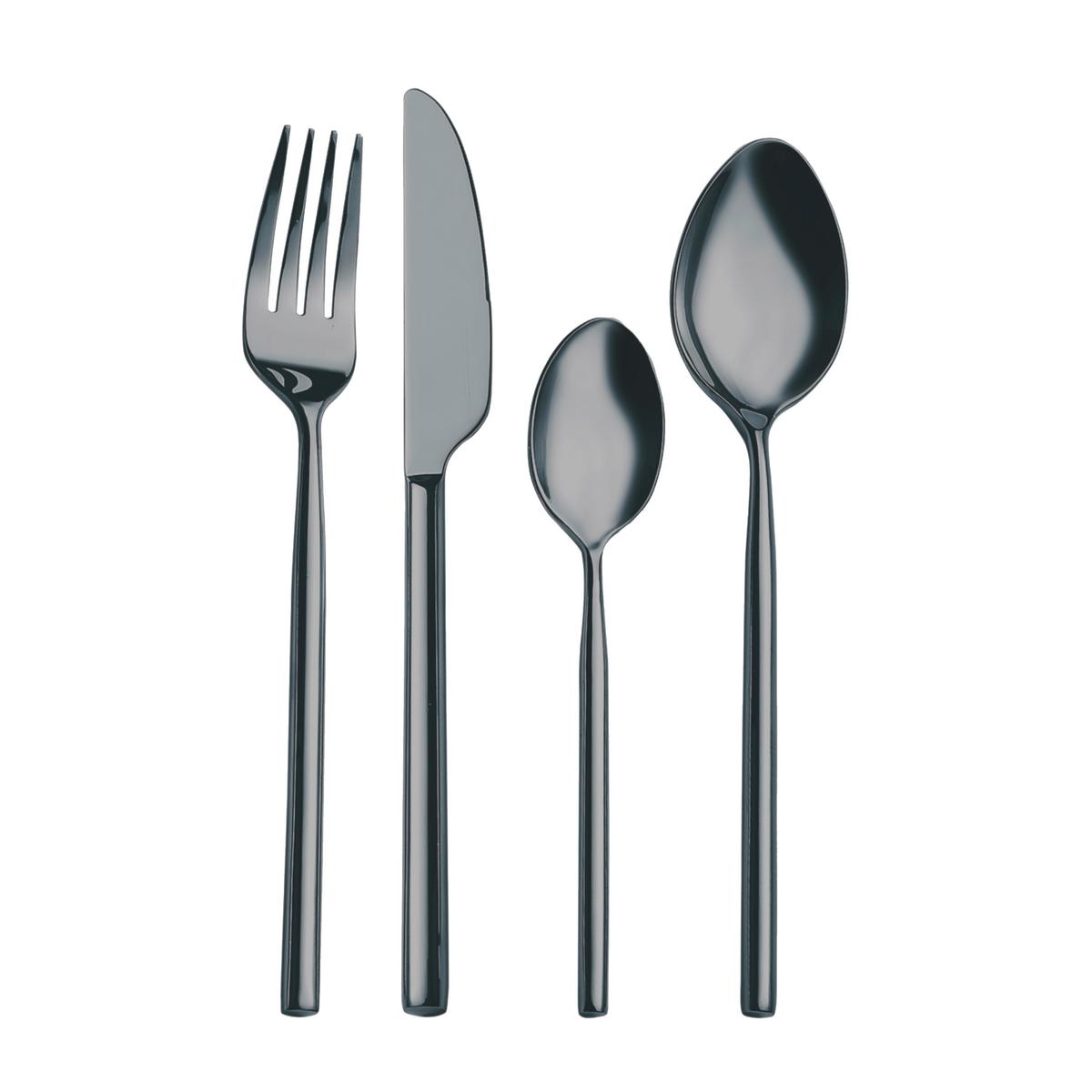 Besteckset Shine aus Edelstahl, 24-teilig - Grau, LIFESTYLE, Metall - Mömax