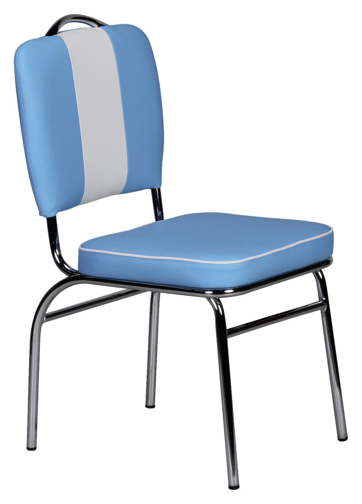 Stol Elivis - modra/srebrne barve, Moderno, kovina/umetna masa (47/90/45cm) - MID.YOU