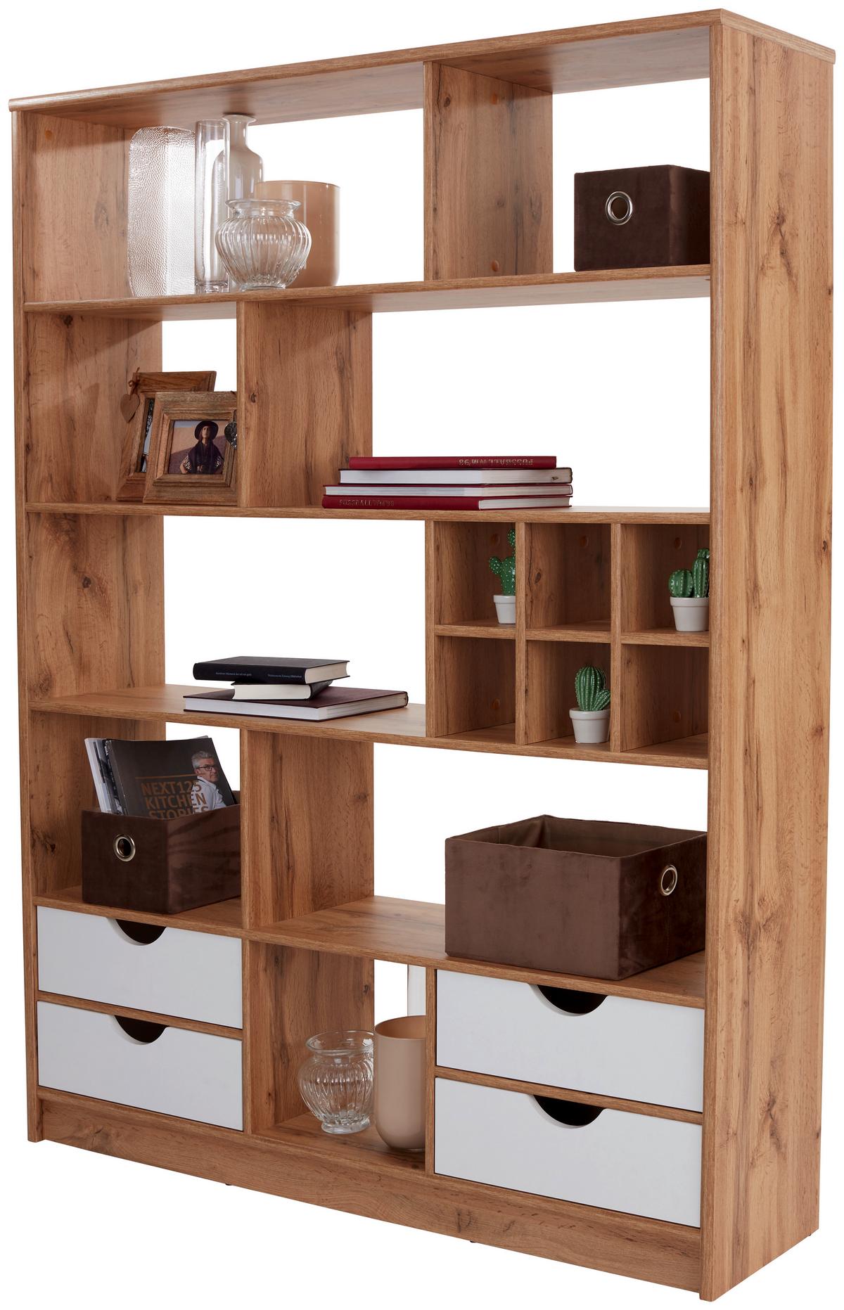 Etajeră Meggy - culoare lemn stejar, Modern, lemn (140/184/32cm) - Modern Living