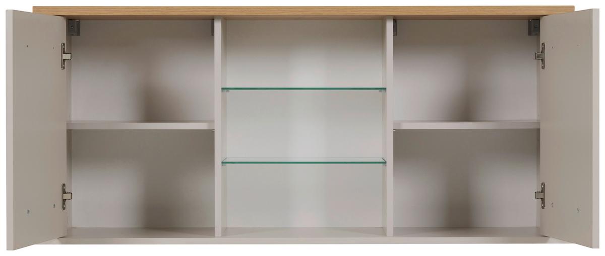 Viseći Kuhinjski Element Sardegna - kašmir/srebrne boje, Romantično / ladanjski, staklo/drvni materijal (130,3/57,5/33cm)