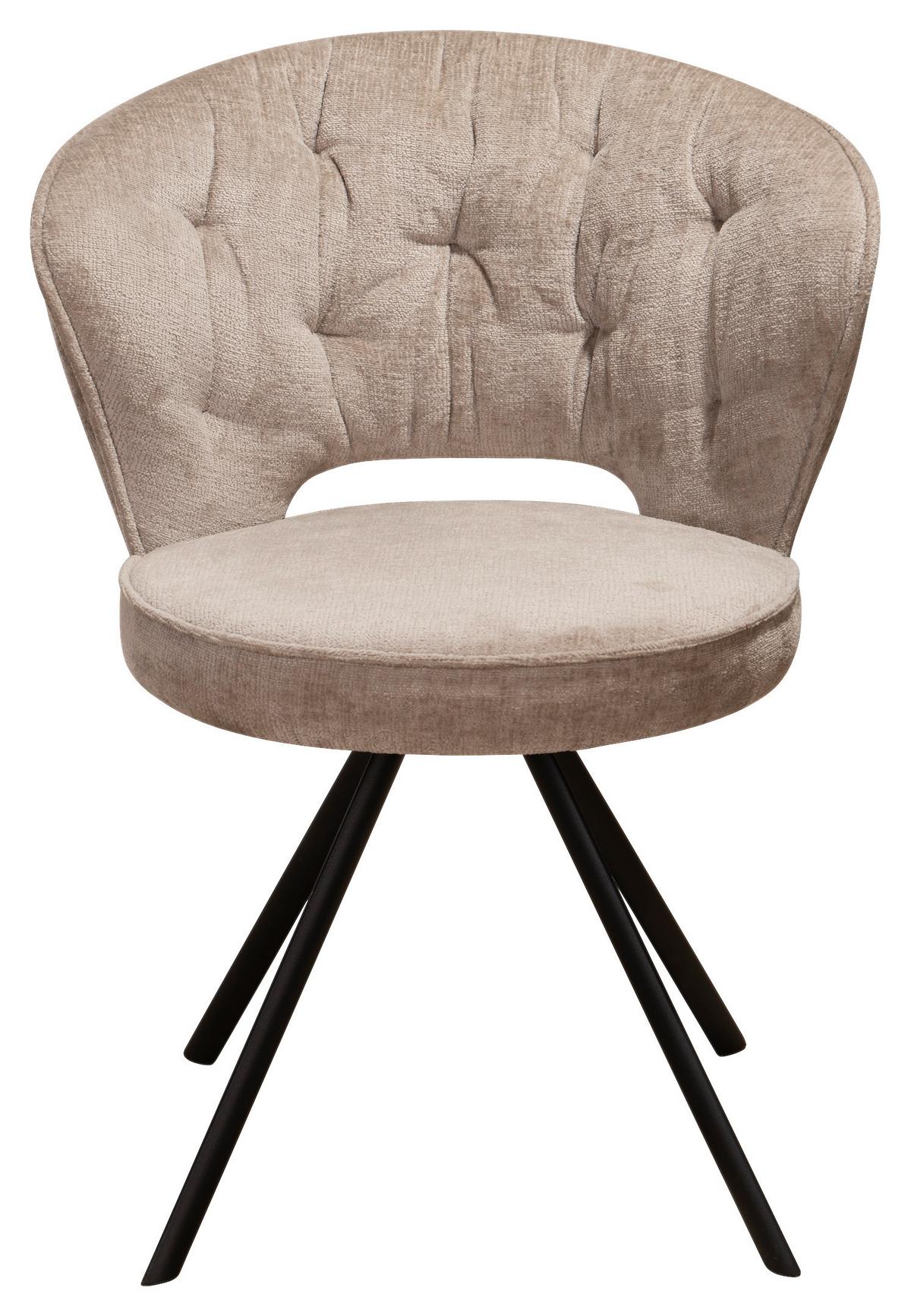 KRZESŁO KIM - czarny/taupe, Design, metal/tkanina (60/80/57cm) - Novel