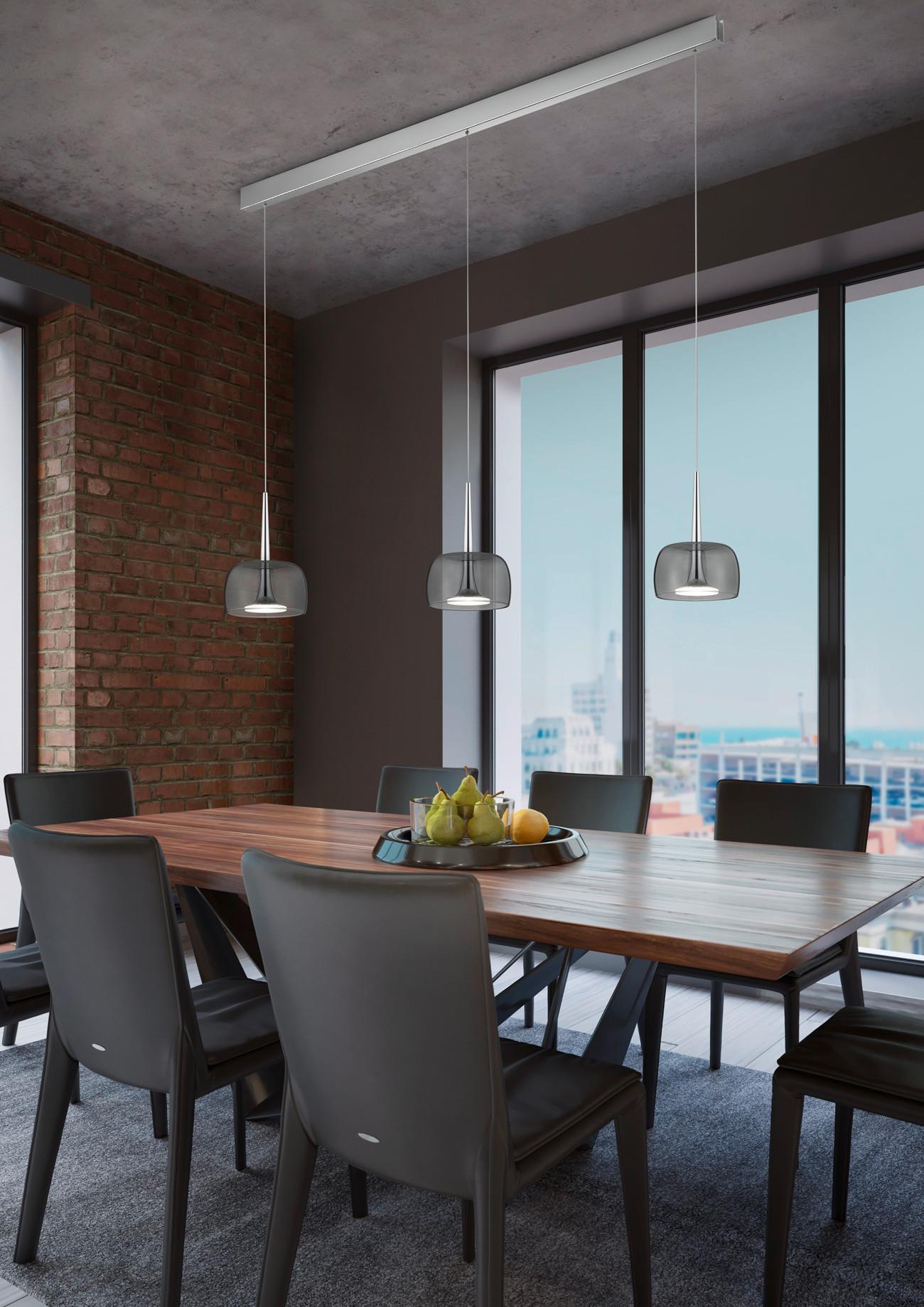 LAMPA WISZĄCA LED 36/2002.04/5285 FLUTE - kolor chromowy, Design, metal (110/4/200cm) - Helestra