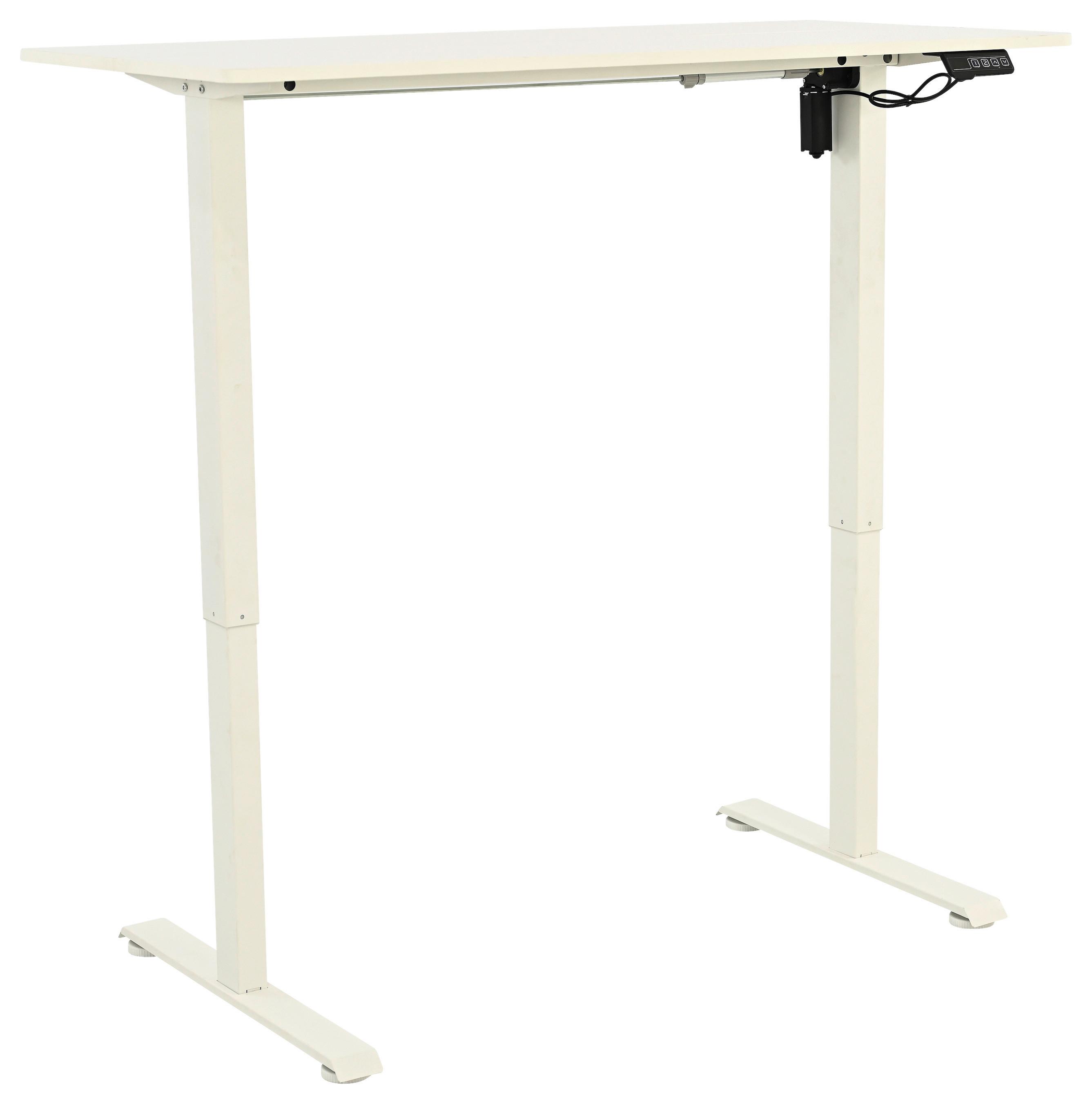 SKRIVBORD CHARLIE - vit, Modern, metall/trämaterial (120/60/72-118cm) - Mömax