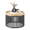 SOFFBORD JAIL - svart/naturfärgad, Modern, metall/trämaterial (60/60/35cm) - Mömax
