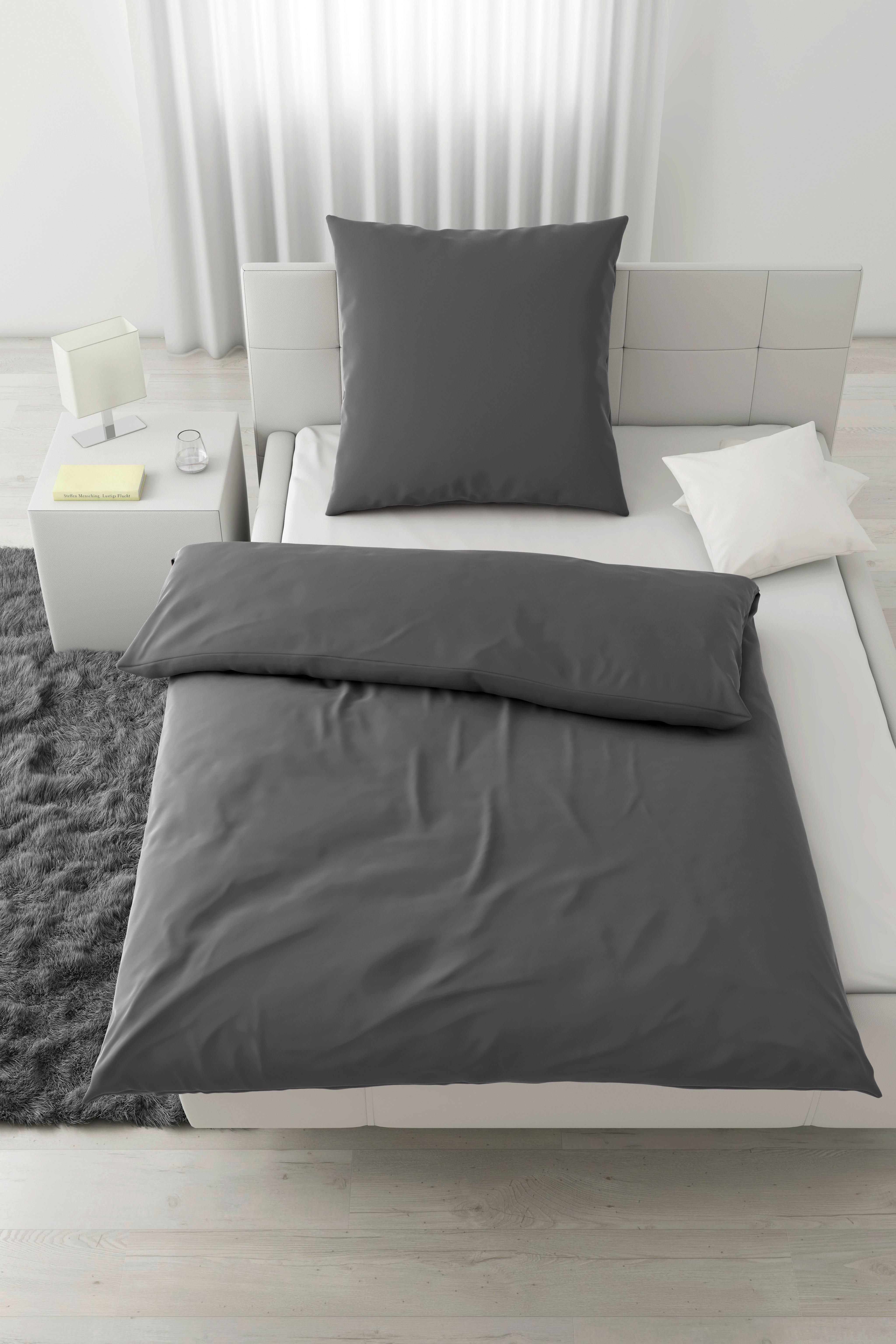 Bettwäsche Victoria XL Anthrazit ca. 155x220cm - Anthrazit, MODERN, Textil (155/220cm) - Mömax